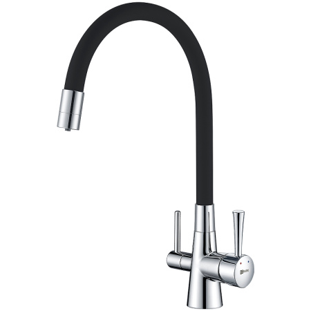 смеситель для кухни lemark comfort lm3075c085 хром черный