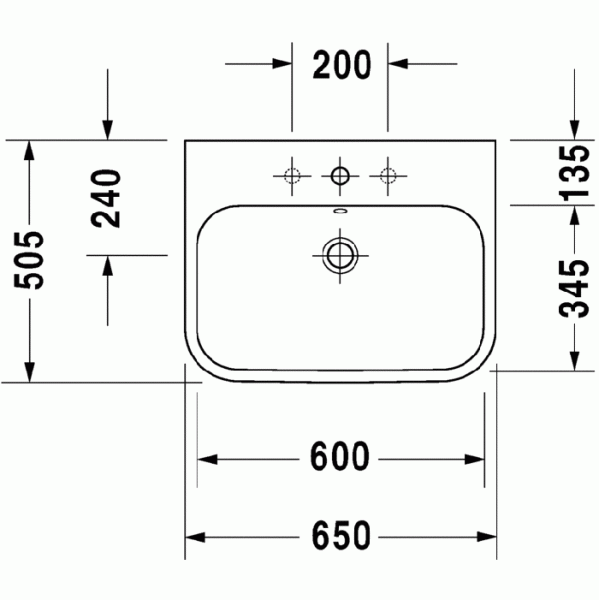 раковина полувстраиваемая duravit happy d.2 2318650030