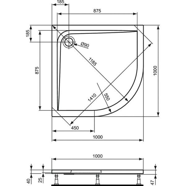 душевой поддон ideal standard ultraflat 100×100 k517701 euro white