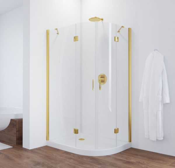 душевой уголок vegas glass afs-f 120*90 09 01 профиль золото, стекло, стекло прозрачное