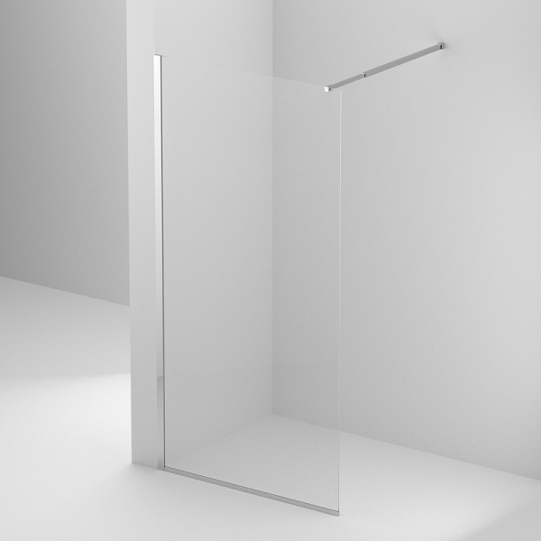 душевая перегородка belbagno kraft 110 kraft-l-1-110-c-cr профиль хром стекло прозрачное