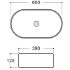 раковина накладная 60 см aqueduto espiral esp0210 белый глянцевый