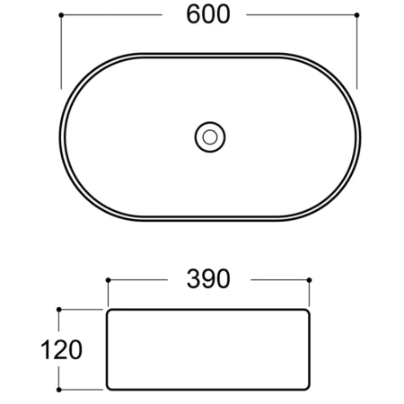 раковина накладная 60 см aqueduto espiral esp0210 белый глянцевый