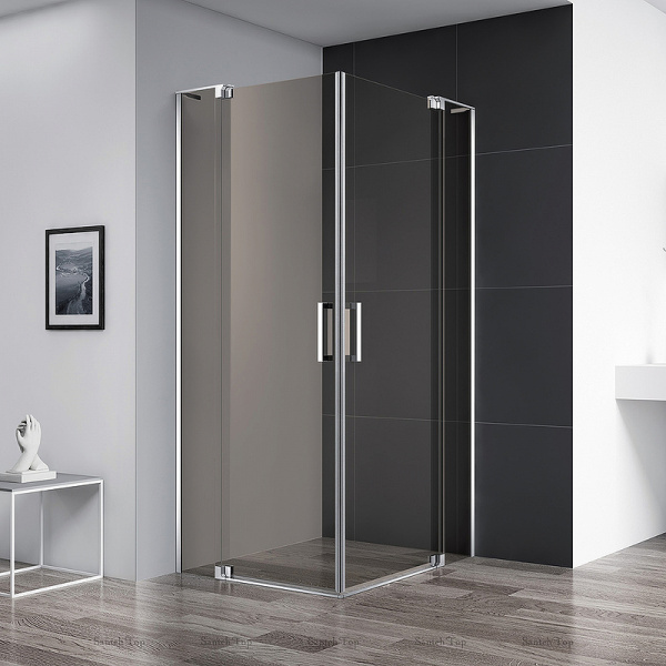 душевой уголок cezares slider 100x80 slider-ah-2-70/80-90/100-br-cr профиль хром стекло бронзовое