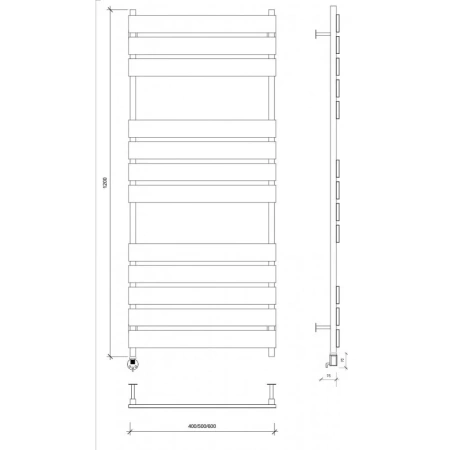 полотенцесушитель электрический 1270x430 тэн левый secado мормано 4673739253236
