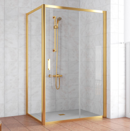 Душевой уголок Vegas Glass ZP+ZPV 140*70 09 01 профиль золото, стекло, стекло прозрачное