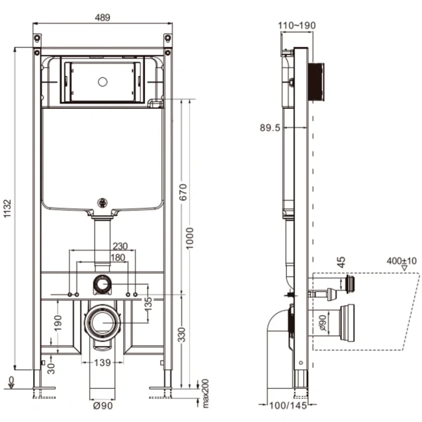инсталляция для унитаза aquame aqm4003