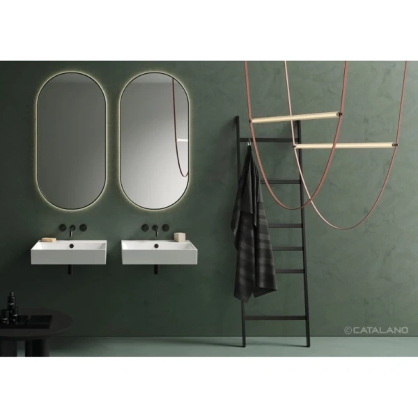 раковина catalano premium 0220600001 60x47 см, накладная, подвесная, белый глянец