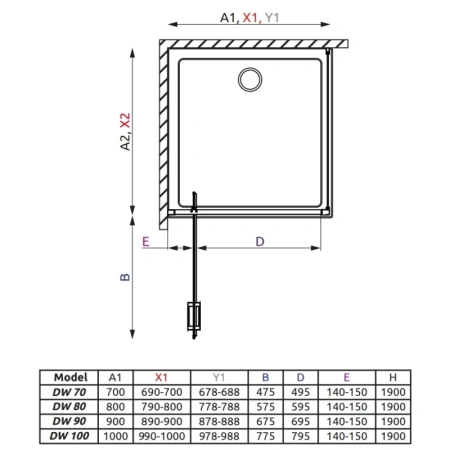 душевая дверь radaway twist dw 80 прозрачное