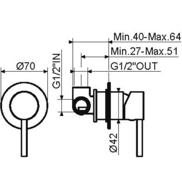смеситель для душа plumberia selection ixo kitxo1135cs встраиваемый, матовый хром