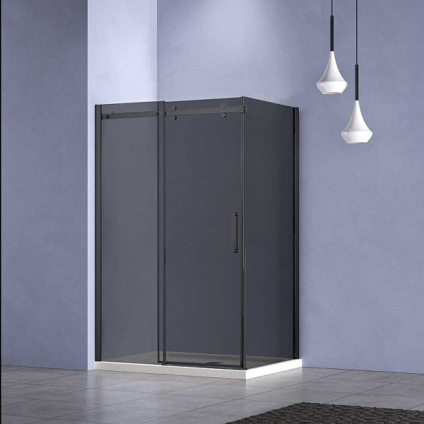 душевой уголок vincea como-n 140×90 vsr-4cn9014cgb профиль черный, стекло тонированное