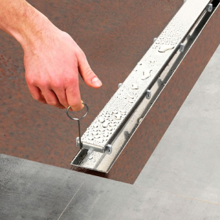 душевой лоток tece linus 80 см 15103089 2 в 1 с основой для плитки tile и steel с мембраной, хром матовый