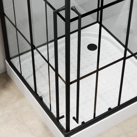 душевая кабина niagara standart st90/15ql/kl/bkt 90х90 см, без крыши, с тропическим душем