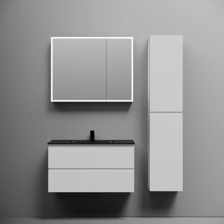тумба под раковину sancos folk fl90w 89 см, подвесная, белый матовый