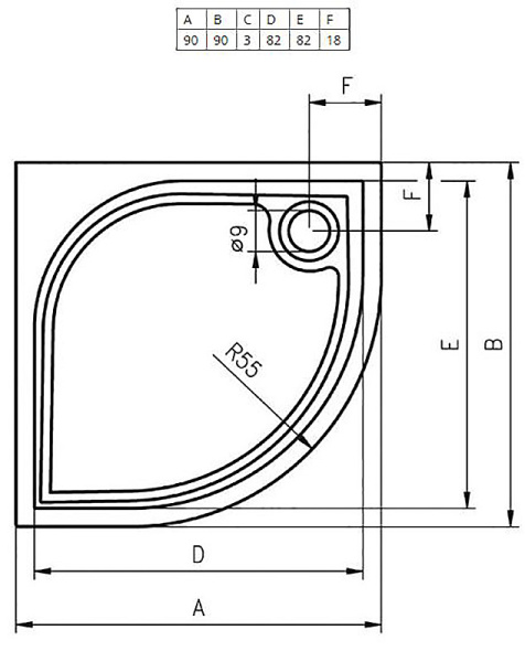 душевой поддон из искусственного камня riho kolping 90×90 см, db14, с сифоном и ножками