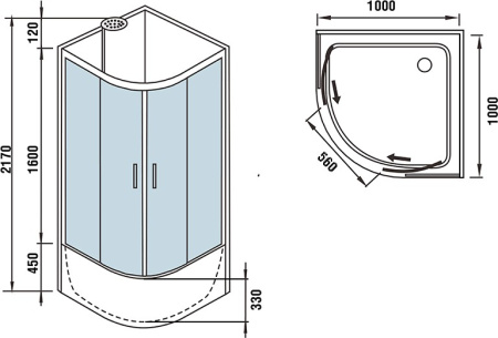 душевая кабина weltwasser ww500 halle 1001 100x100 10000003240 профиль хром стекло прозрачное