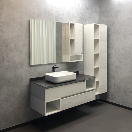 тумба с раковиной comforty прага 120 00-00004131 подвесная дуб белый