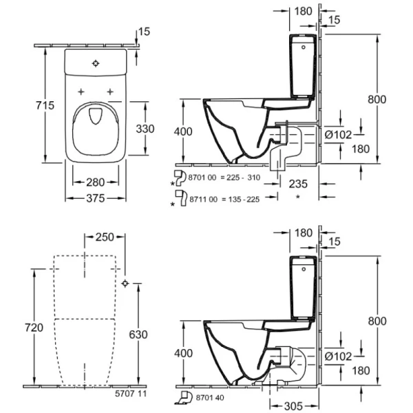бачок для унитаза villeroy & boch venticello 57071101