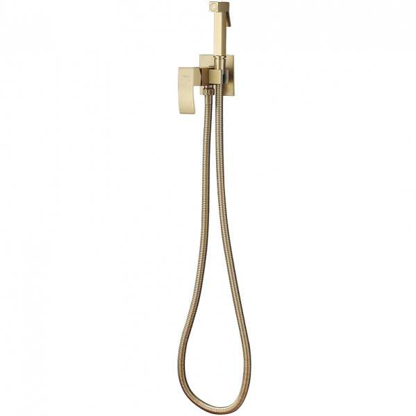 гигиенический душ abber wasserfall af8625g со смесителем, золотой матовый