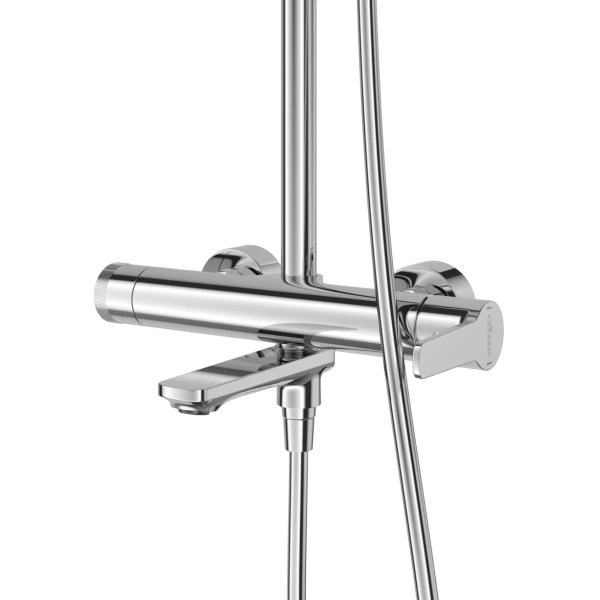 душевая система cezares lux lux-cvd-01 254 мм, со смесителем, хром