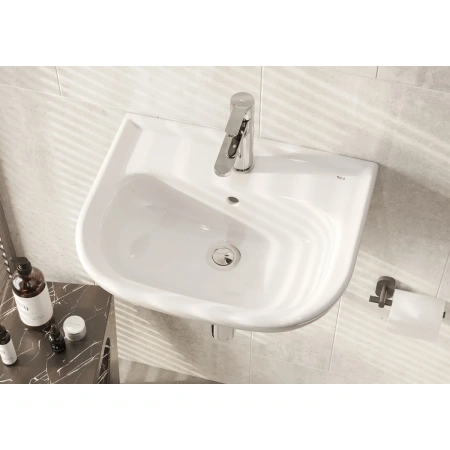 раковина roca access zru9307608 50x41 см, подвесная, белый