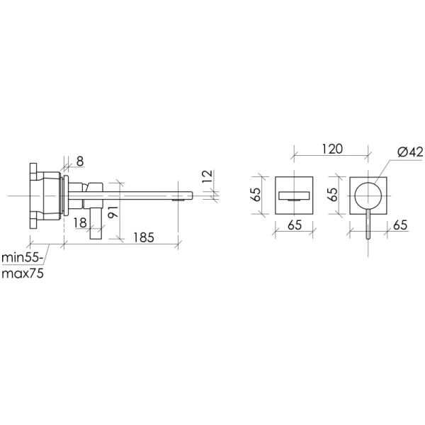 смеситель для раковины sancos linn sc9021gg встраиваемый, вороненая сталь