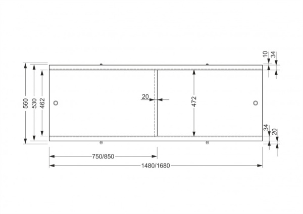 фронтальная панель для ванны cersanit universal pa-type2*170 170x см