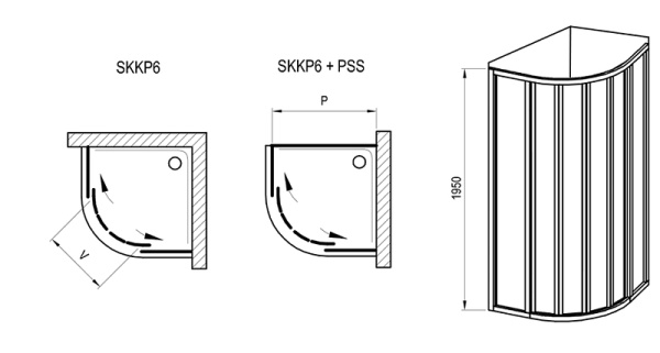 душевой уголок ravak supernova skkp6-90 90×90 3207o302z1 профиль черный, стекло прозрачное