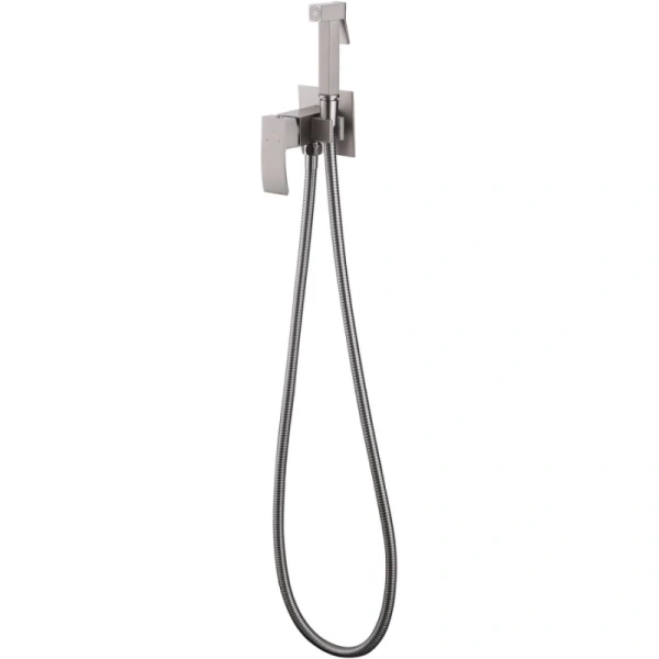 гигиенический душ abber wasserfall af8625sp со смесителем, сатин