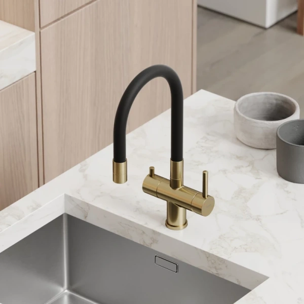 смеситель для кухни sancos lucia sc4004bg золото брашированное черный
