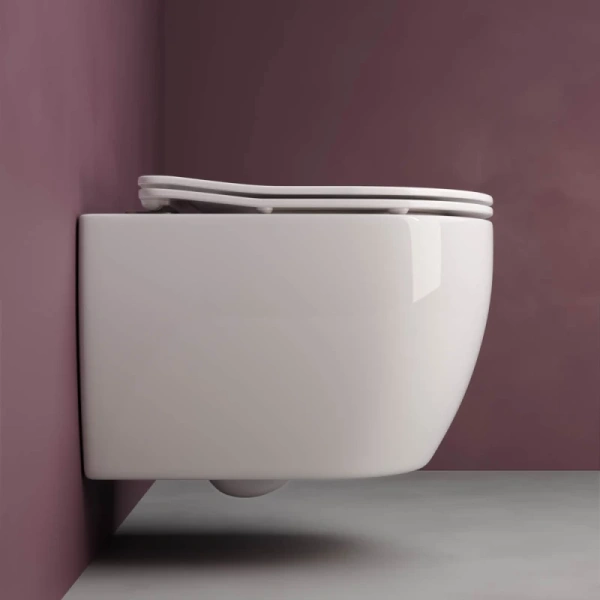 унитаз ceramicanova play cn3001 подвесной, с сиденьем микролифт, белая
