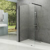 душевая перегородка ravak walk-in wall 60 gw9w00300z1 профиль черный, стекло прозрачное