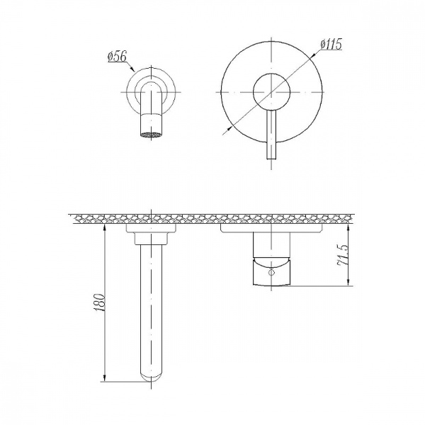 смеситель для раковины abber wasser kreis af8112b черный матовый