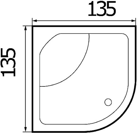 акриловая ванна wemor 135x135x55 c 10000003043 белая
