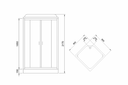 душевая кабина royal bath hp 80x80 rb80hp7-wc с гидромассажем
