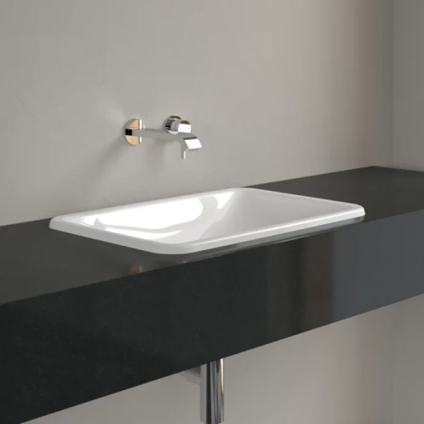 раковина villeroy & boch loop & friends 4a650001 встраиваемая сверху, 60х40.5 см, белая