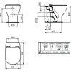 унитаз приставной ideal standard tesi aquablade t0077v3 без крышки-сиденья