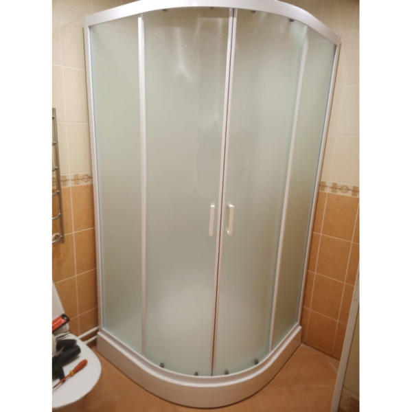 душевая кабина 90x90x215 см frank f409 м white 20004 текстурное стекло