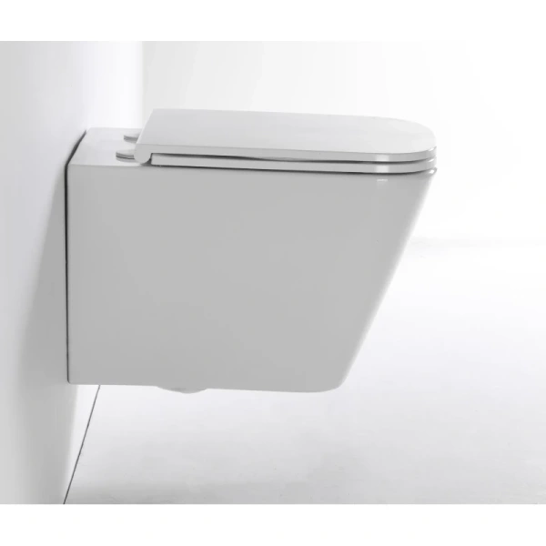 унитаз tece tecespring s 9700996 подвесной, безободковый, с сиденьем в комплекте, белый