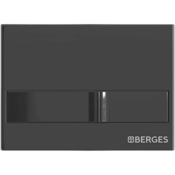 инсталляция для унитаза berges novum l6 040216 с кнопкой смыва, черный глянец