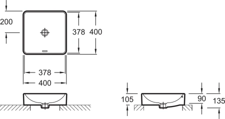 раковина jacob delafon vox evg102-pt5 накладная, карта парижа, 40x40 см, белая