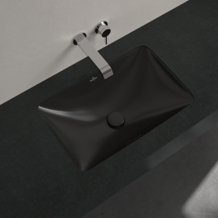 раковина villeroy & boch loop & friends 4a5700r7 встраиваемая, 54х34 см, pure black с покрытием ceramicplus