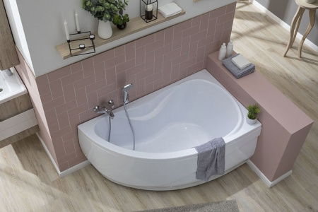 акриловая ванна aquanet maldiva 150x90 r 205445 с каркасом, цвет белый.