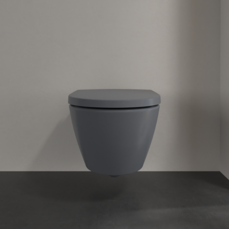 унитаз villeroy & boch subway 2.0 5614r0i4 подвесной, безободковый, graphite с покрытием ceramicplus