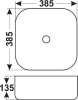 раковина накладная 38.5 см melana mln-78110