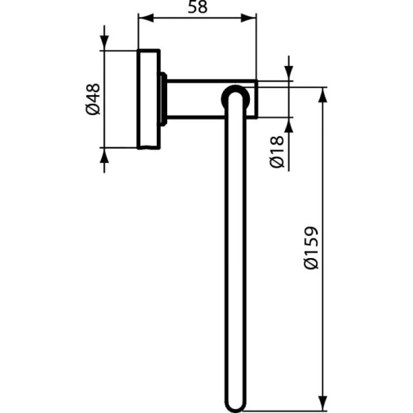 Полотенцедержатель-кольцо Ideal Standard IOM A9130XG Черный шелк