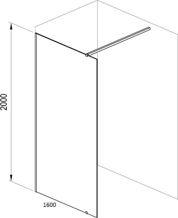 душевая перегородка ravak walk-in wall 160 gw9ws0c00z1 профиль хром, стекло прозрачное