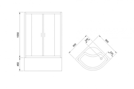 душевой уголок royal bath rb90bk-c