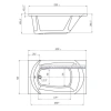 акриловая ванна 1marka elegance 120x70, 01эл1270 / у28485 без гидромассажа
