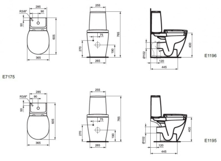 бачок для унитаза ideal standard connect cube e717501